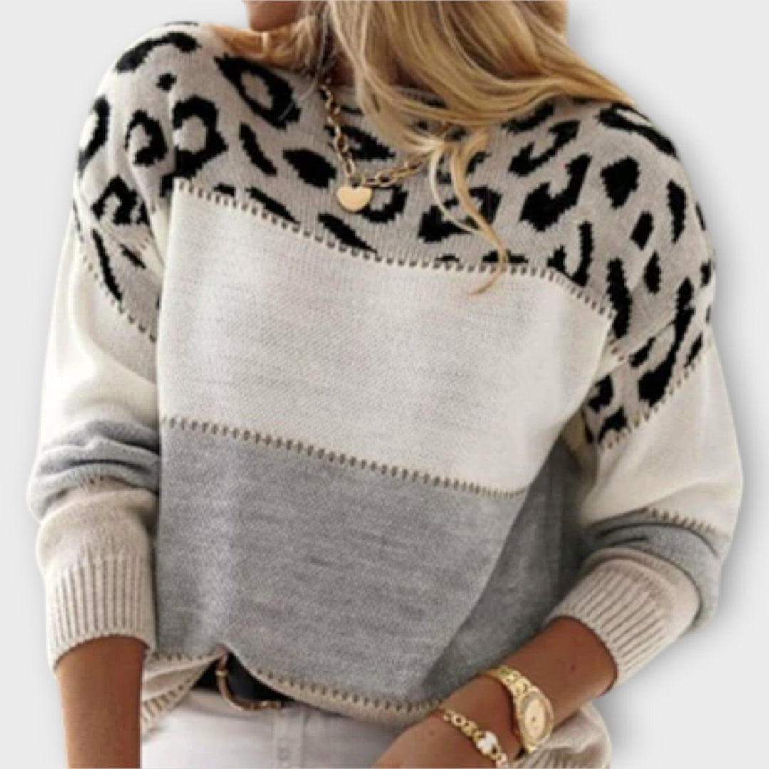 Kay – Maglione Casual con Stampa Leopardata