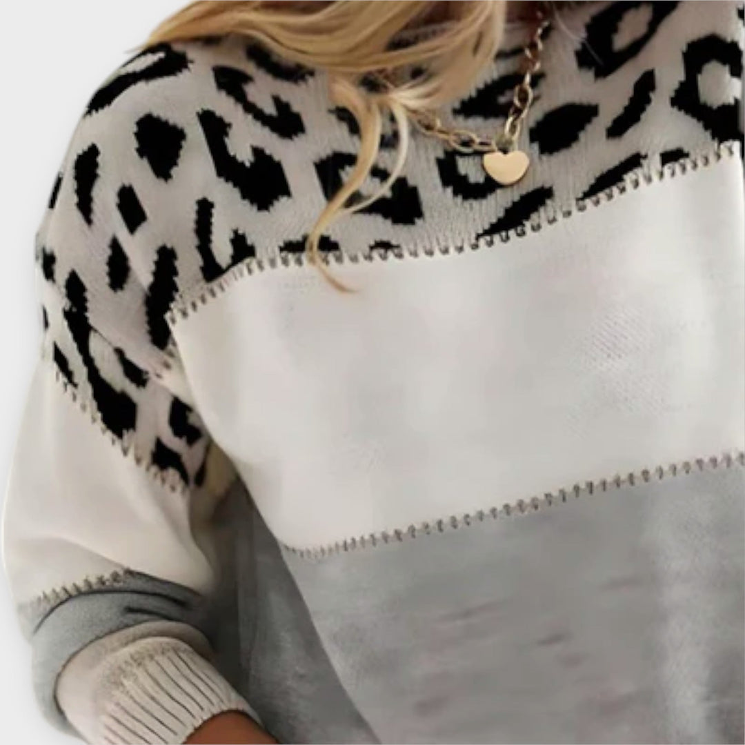 Kay – Maglione Casual con Stampa Leopardata