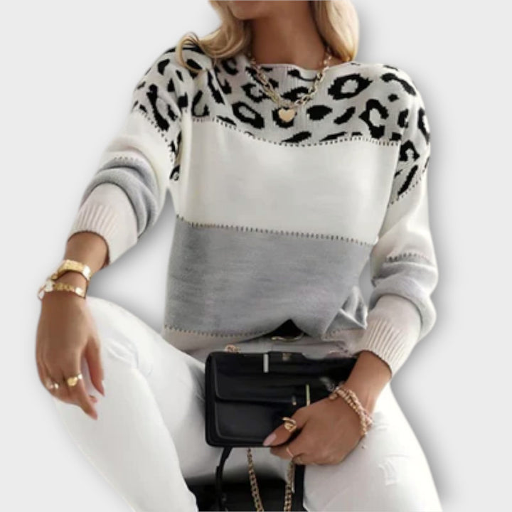 Kay – Maglione Casual con Stampa Leopardata
