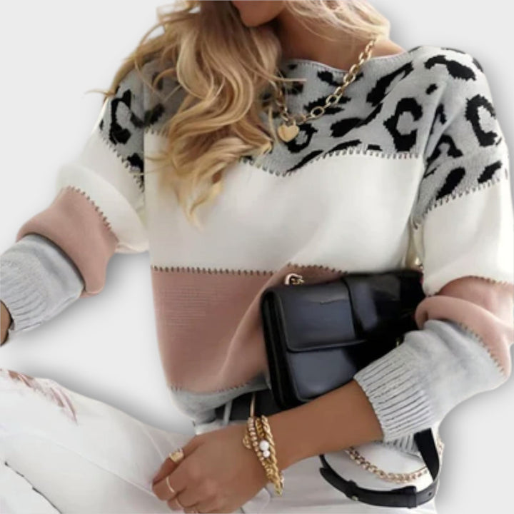 Kay – Maglione Casual con Stampa Leopardata
