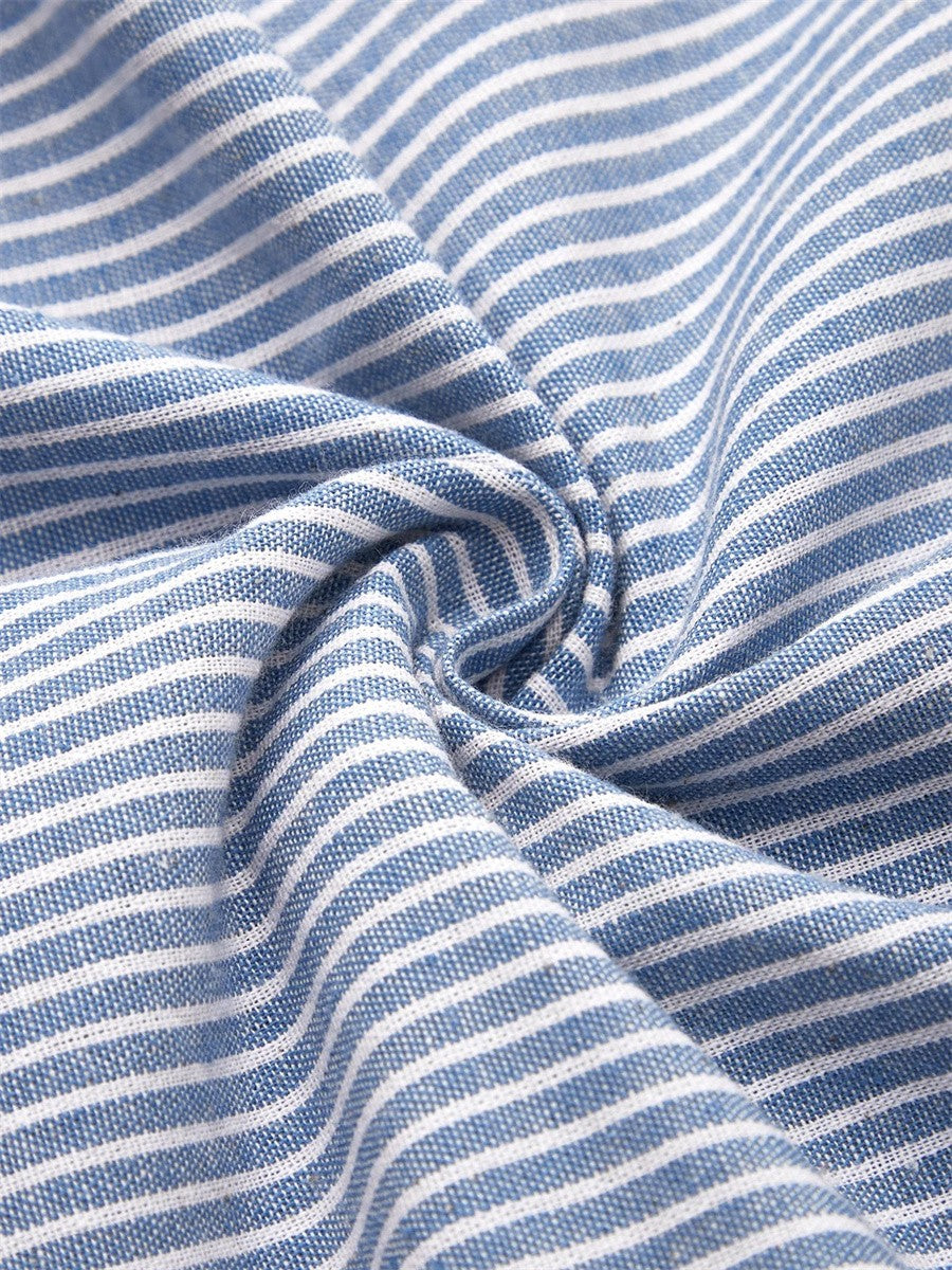 CORA | ABITO MIDI IN COTONE STRIATO CON ELEGANZA RILASSATA