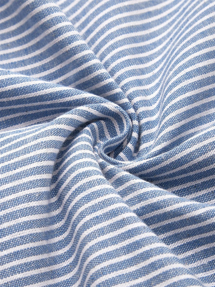 CORA | ABITO MIDI IN COTONE STRIATO CON ELEGANZA RILASSATA