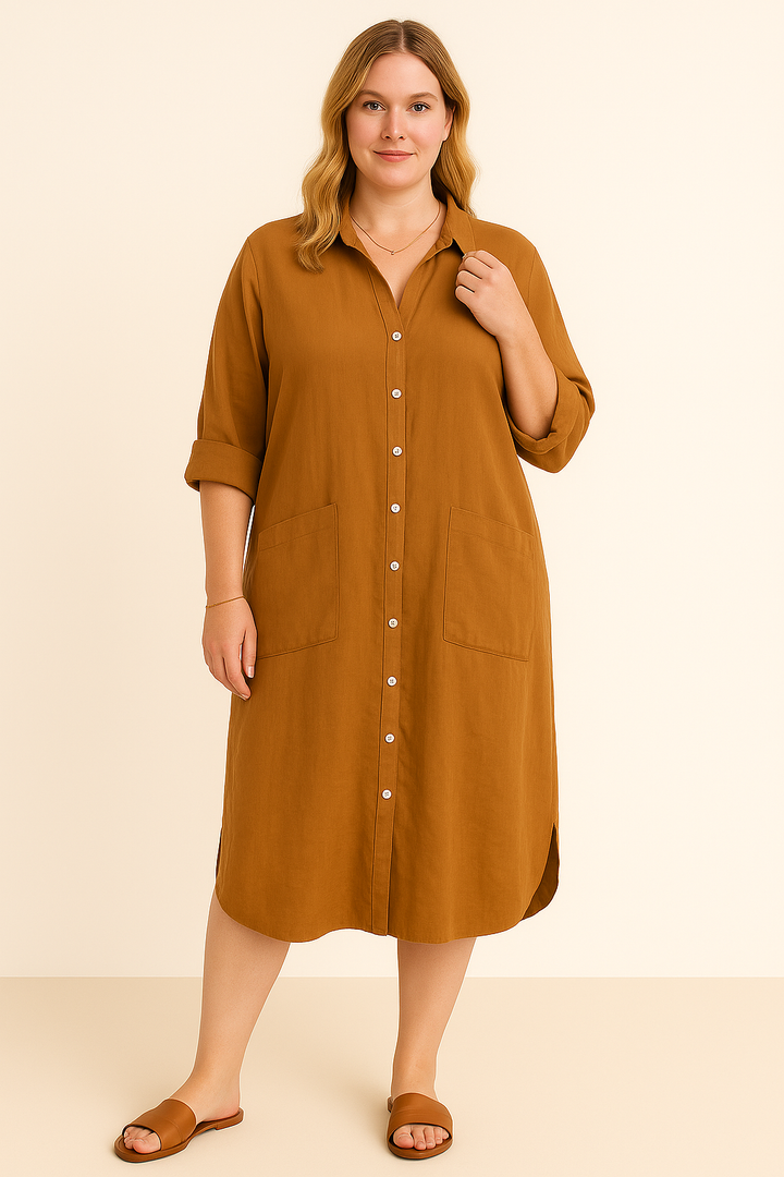 Abito Camicia in Cotone per Coprire la Pancia | BARCELLONA
