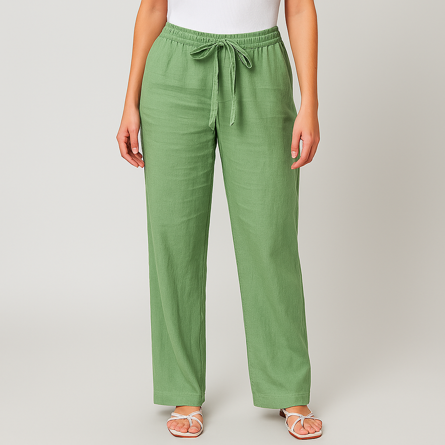 Gwyneth - Pantaloni in Lino Eleganti con Vita Regolabile