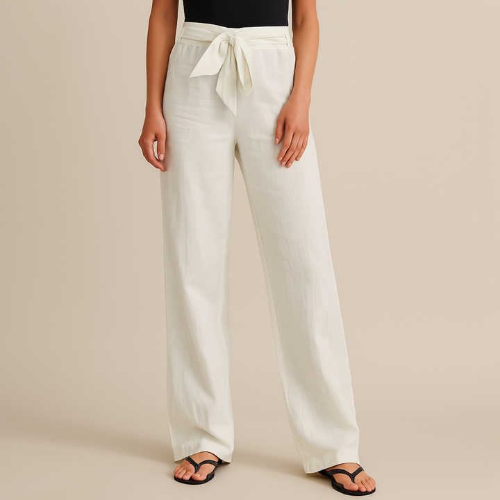 Gwyneth - Pantaloni in Lino Eleganti con Vita Regolabile