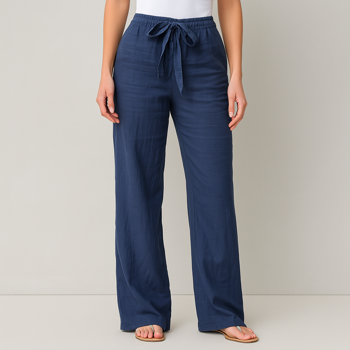 Jane - Pantaloni Eleganti in Lino con Vita Regolabile
