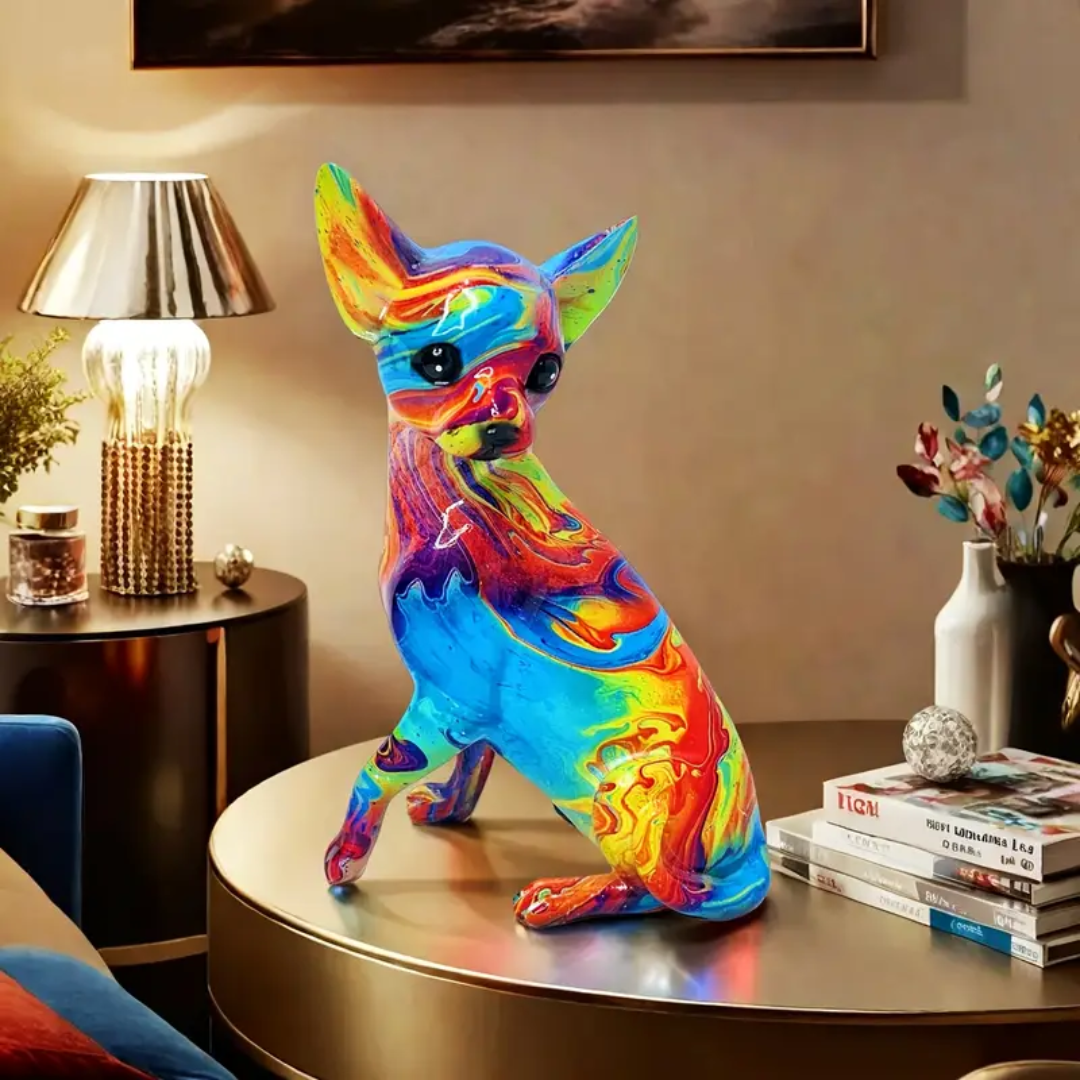 Lampada Chihuahua in Resina Vivace