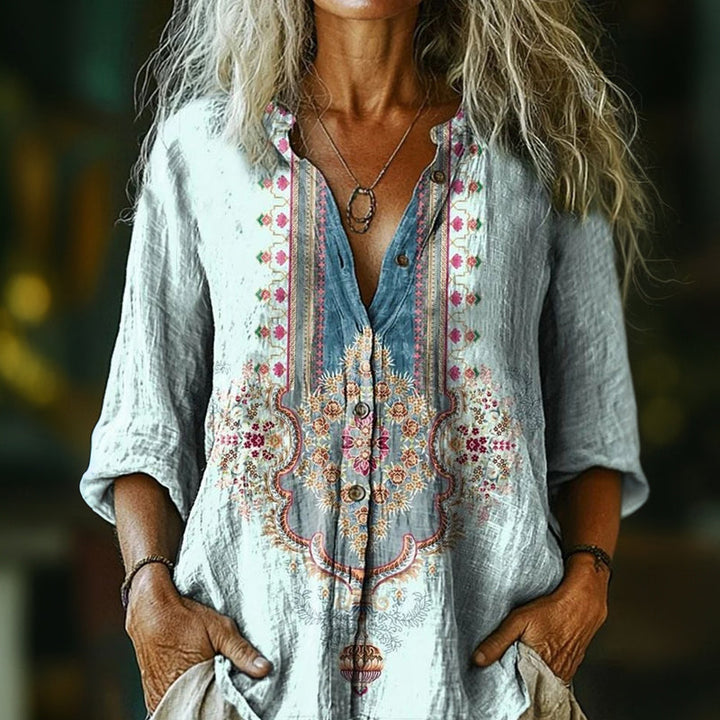 Camicia Stampata Etnica Vintage