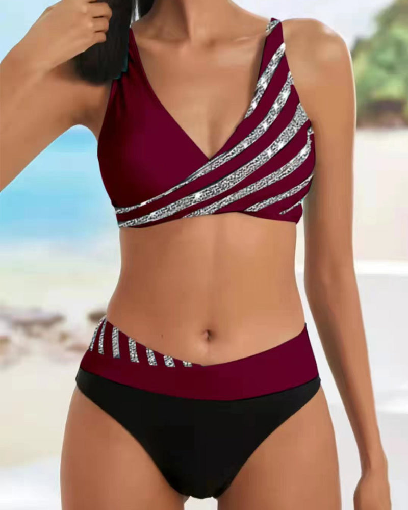 Mona - Bikini Stampato in Toni Caldi