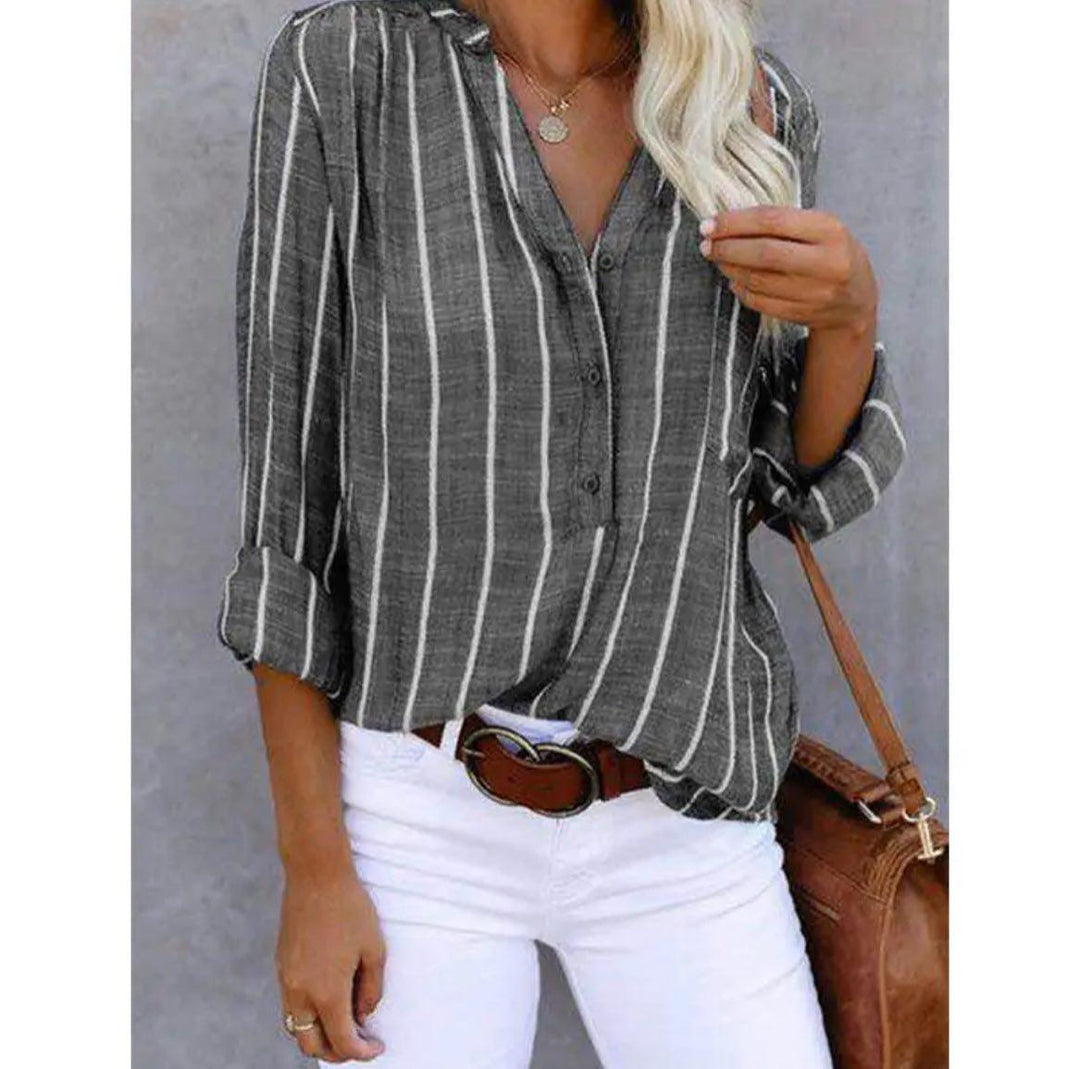 AGATHE I ELEGANTE BLOUSE STRIATA