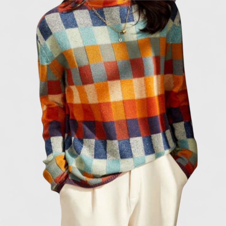 Erika - Maglione a Collo Alto Patchwork