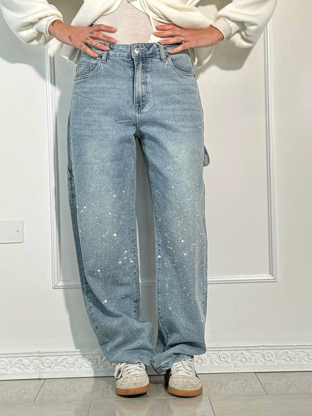 FEDERICA | PANTALONI SCINTILLANTI IN TESSUTO PREMIUM