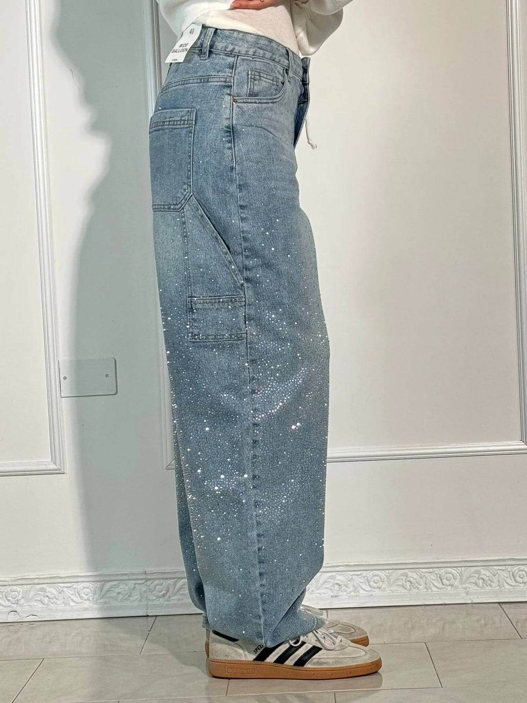 FEDERICA | PANTALONI SCINTILLANTI IN TESSUTO PREMIUM