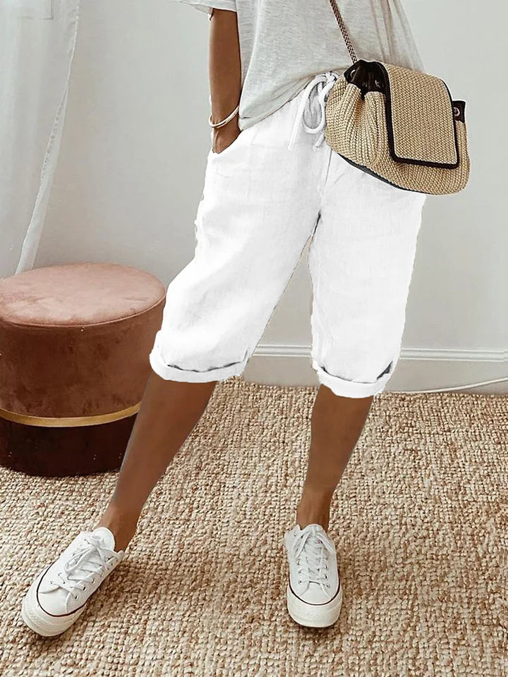 AMANDA | PANTALONI CORTI CONFORTEVOLI CON ORLO RIMBOCCATO