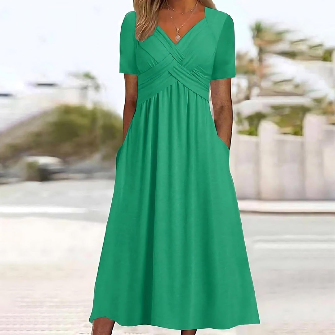 Sofia - Il Vestito Midi che Valorizza e Nasconde con Eleganza