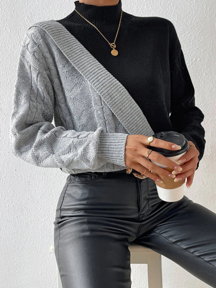 Maglione Donna Collo Alto Intrecciato