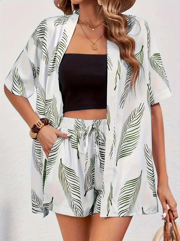 FANNIE™ – Set Top e Pantaloni Corti Estivi Semplice con Fiori