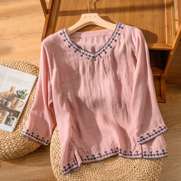 Nesta – Blusa Ricamata a V