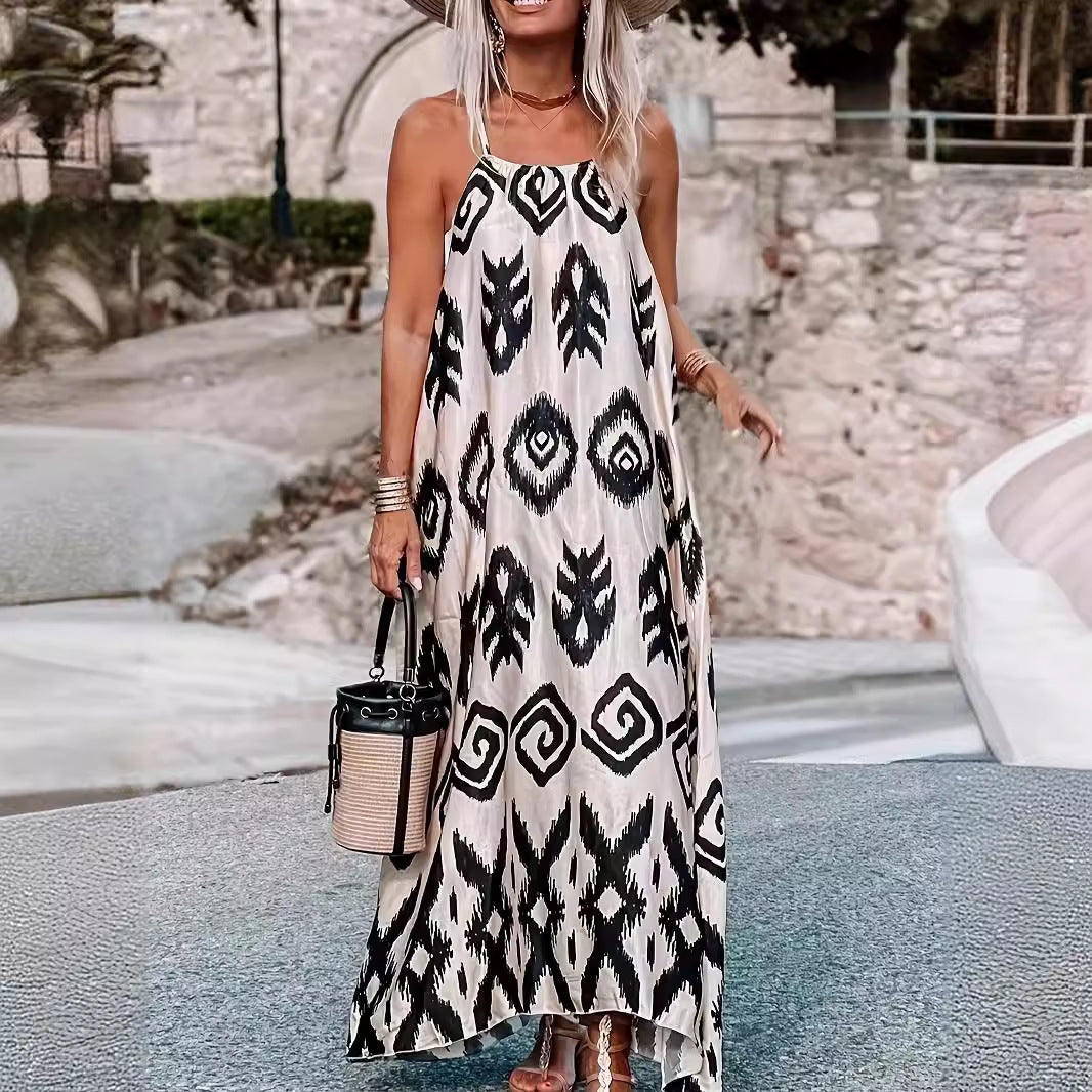 Perlina – Vestito Maxi Boho con Scollo Halter