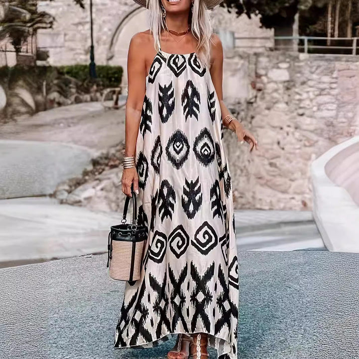 Perlina – Vestito Maxi Boho con Scollo Halter