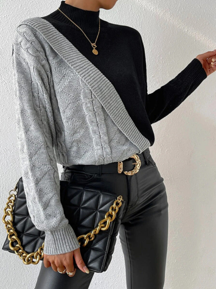 Maglione Donna Collo Alto Intrecciato