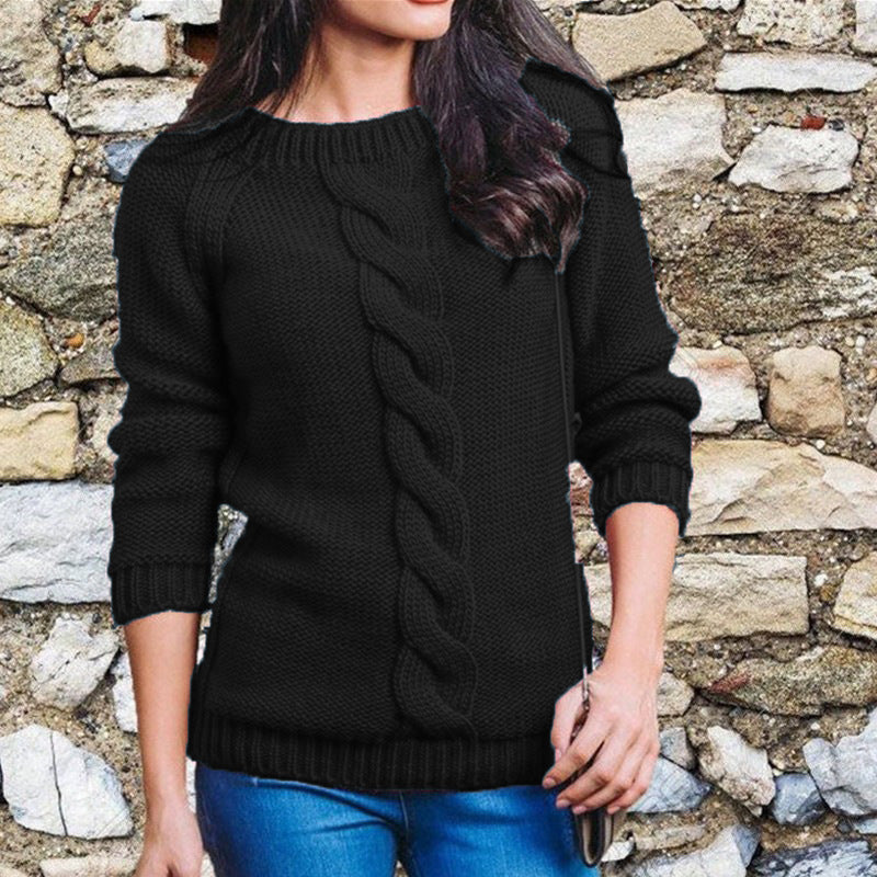 Maglione a Maniche Lunghe con Dettagli Intrecciati Tau