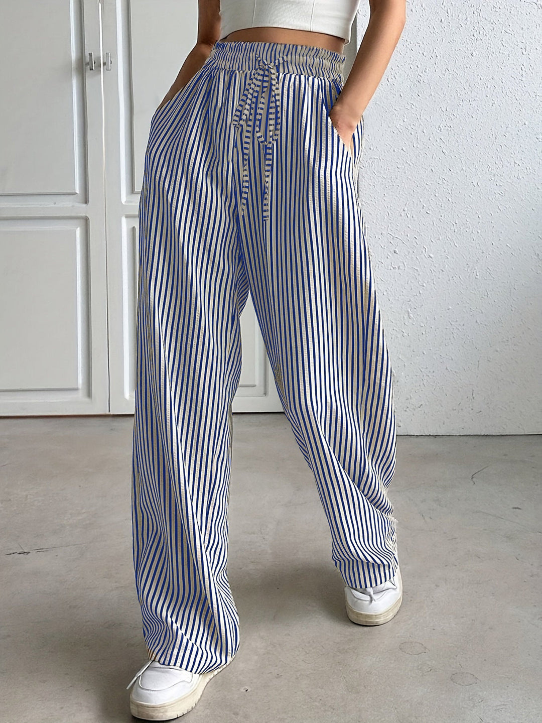 Hollis – Pantaloni a Gamba Larga a Righe