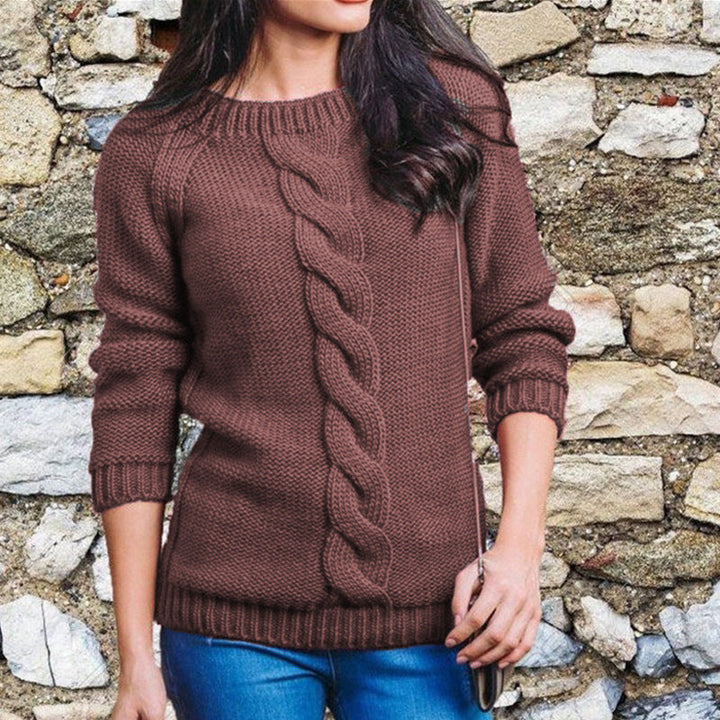 Maglione a Maniche Lunghe con Dettagli Intrecciati Tau