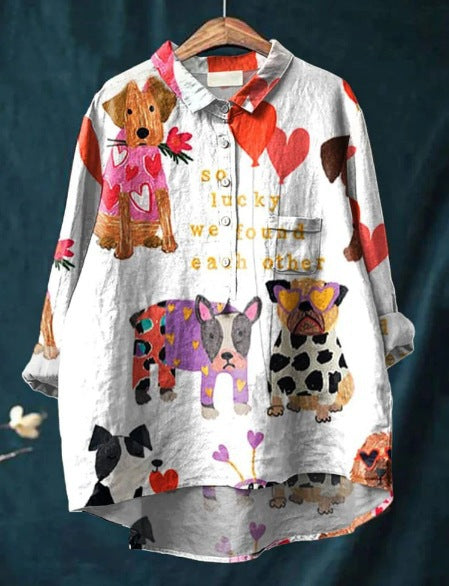 Chloe | T-shirt con Disegno Artistico di Cane