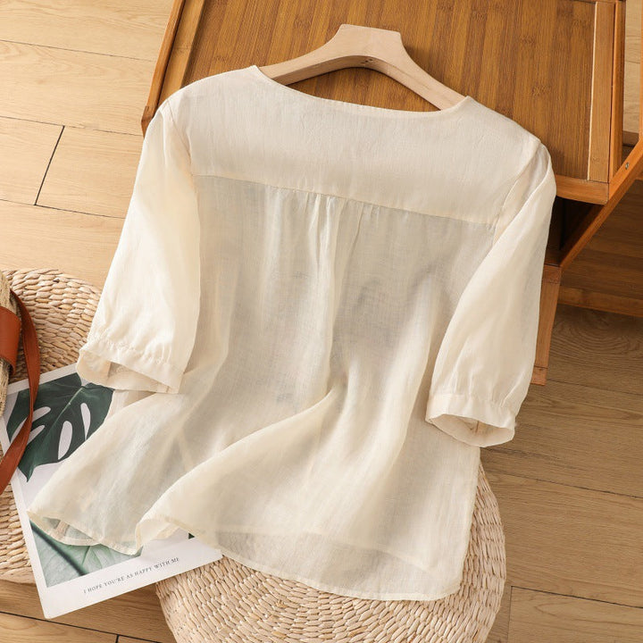 Tamsina – Blusa Relaxata Ricamata