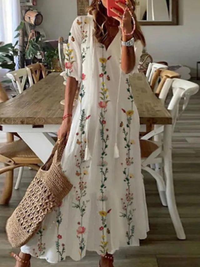 Quirina – Abito maxi con motivo paisley