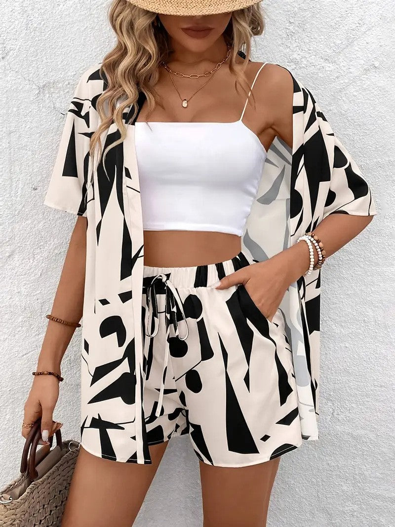 FANNIE™ – Set Top e Pantaloni Corti Estivi Semplice con Fiori
