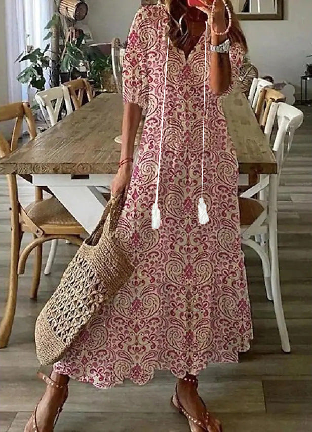Quirina – Abito maxi con motivo paisley