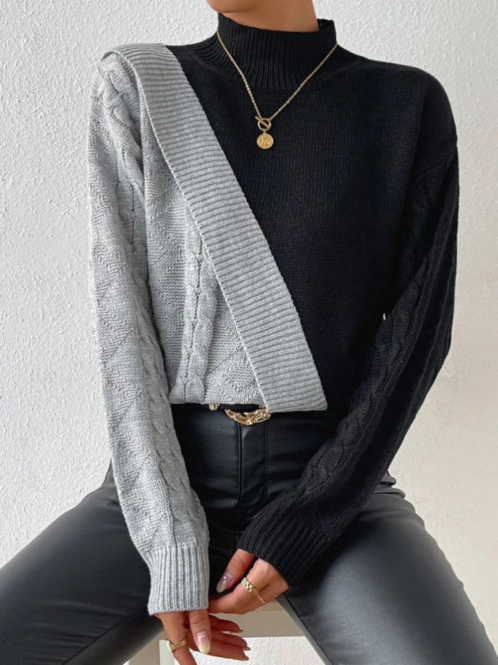 Maglione Donna Collo Alto Intrecciato