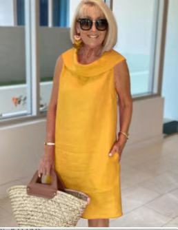 Greer – Abito a Sgambatura con Collo Drappeggiato