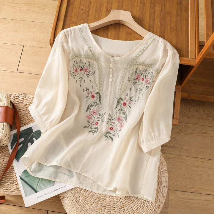 Tamsina – Blusa Relaxata Ricamata