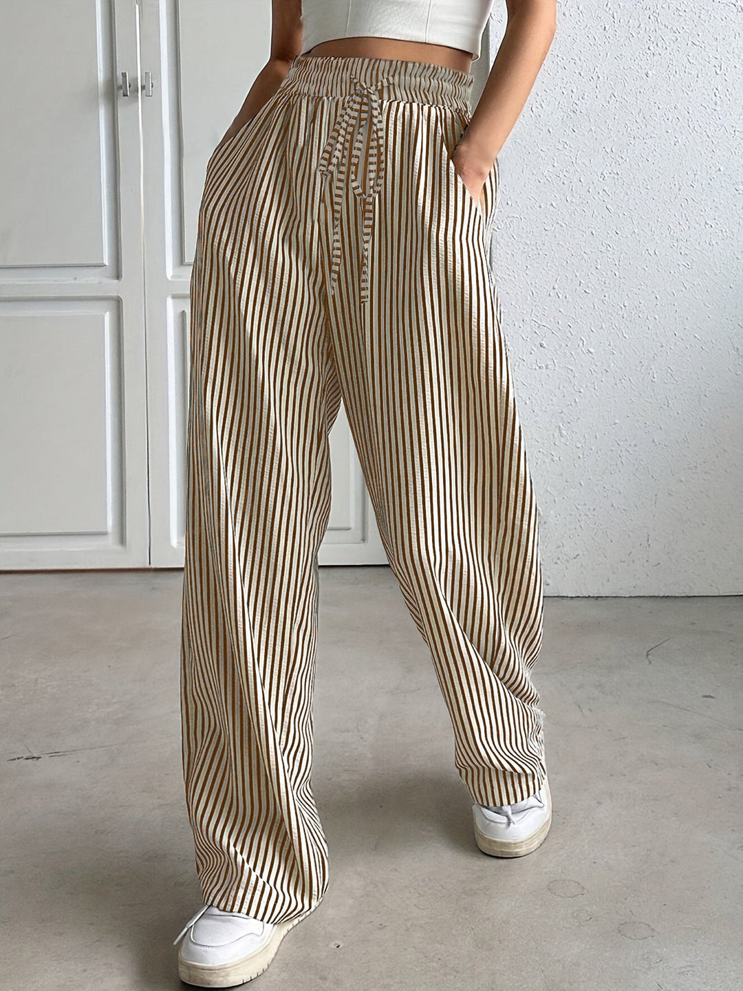 Hollis – Pantaloni a Gamba Larga a Righe