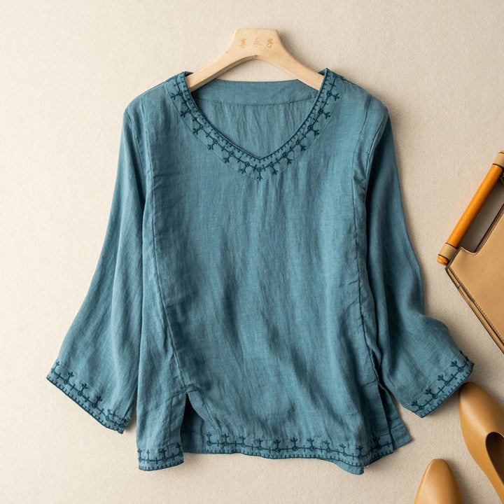 Nesta – Blusa Ricamata a V