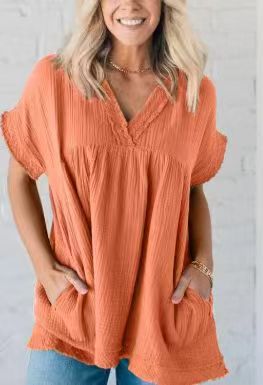 Marlowe – Blusa V-Neck Texturizzata