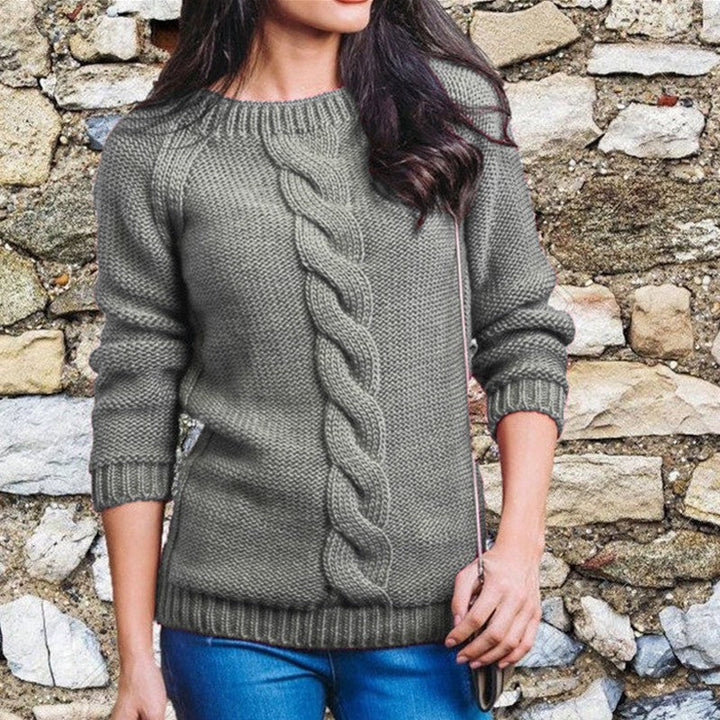 Maglione a Maniche Lunghe con Dettagli Intrecciati Tau