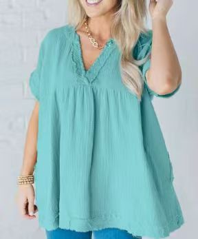 Marlowe – Blusa V-Neck Texturizzata
