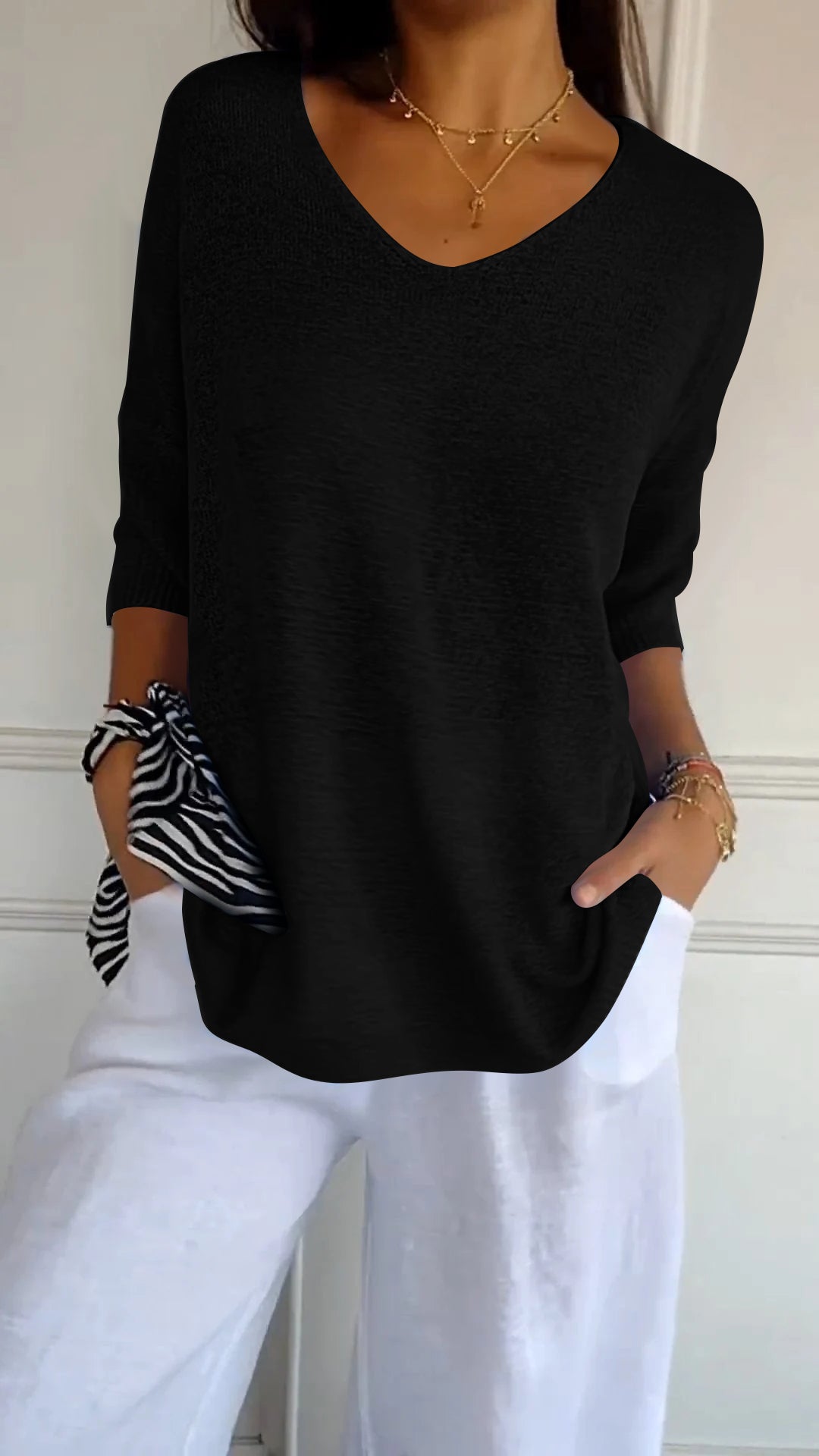Top con scollo a V