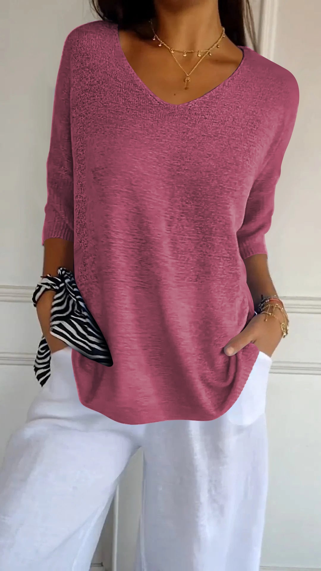Top con scollo a V