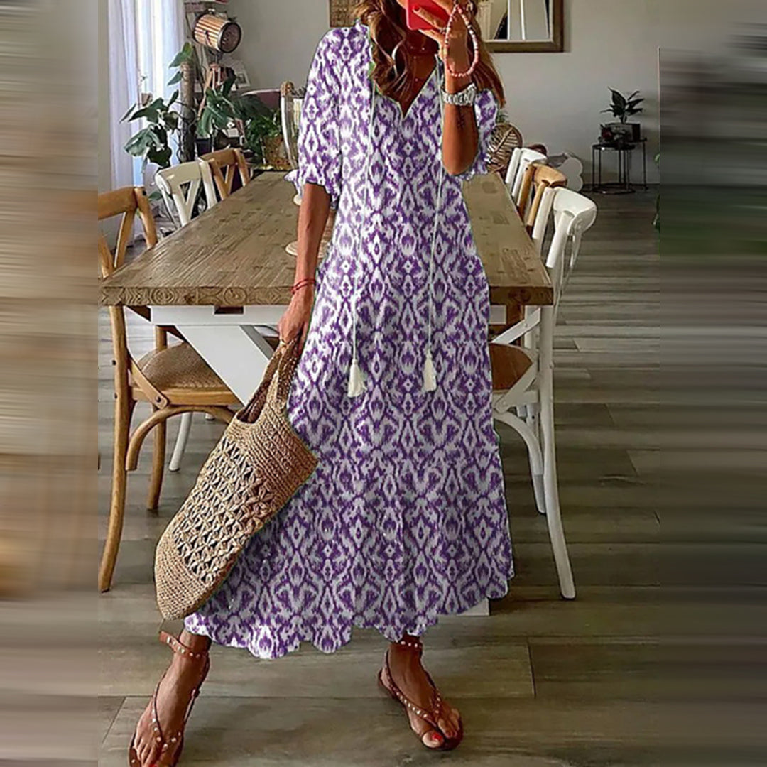 Capucine™ – Maxi-Abito Boho con elegante fascino retrò