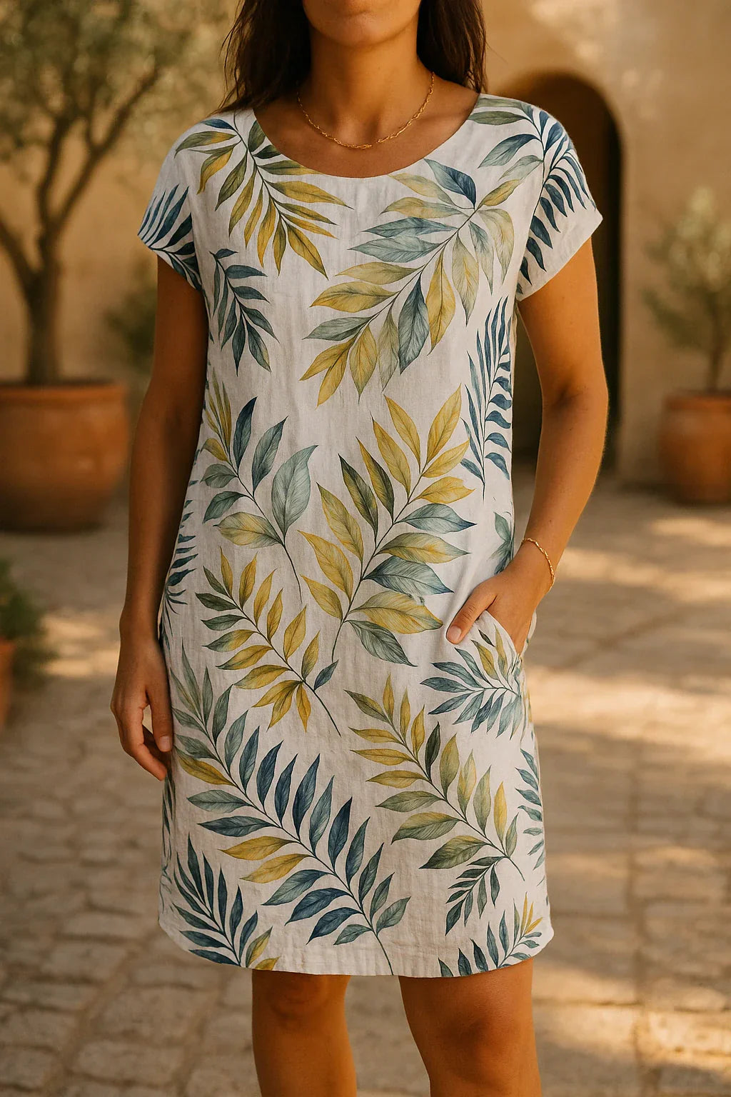 Ranya™ | Abito Elegante in Cotone e Lino