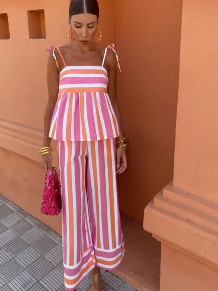 Hanne - Set di pantaloni stampati per outfit estivo