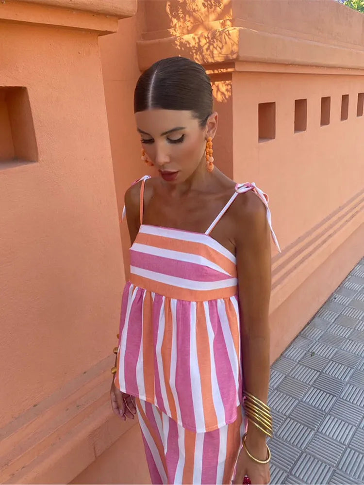 Hanne - Set di pantaloni stampati per outfit estivo