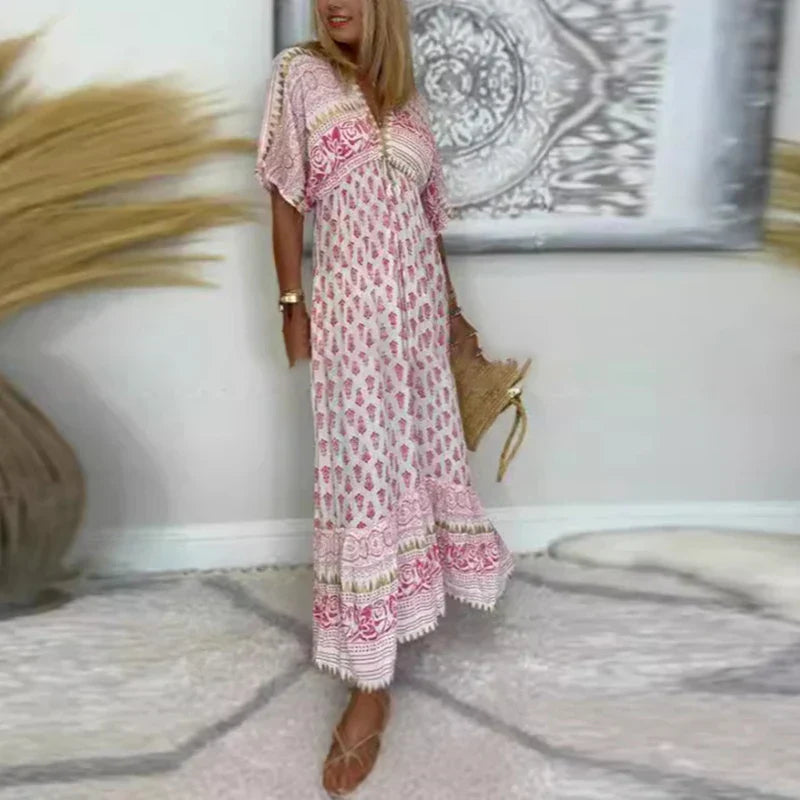 Mabel – Vestito Maxi con Stampa Boho