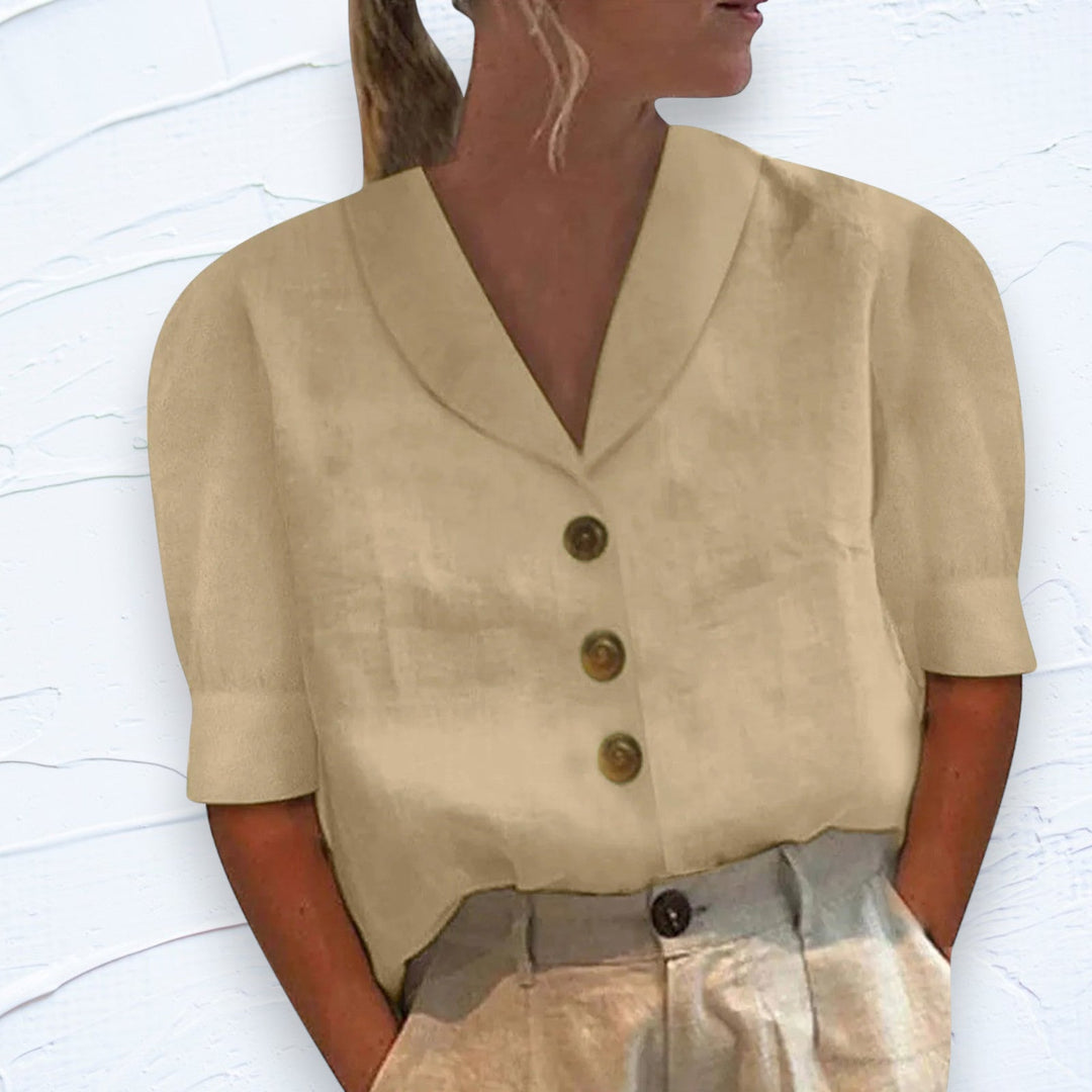 Blusa Retro-Chic con Davanti Annodato