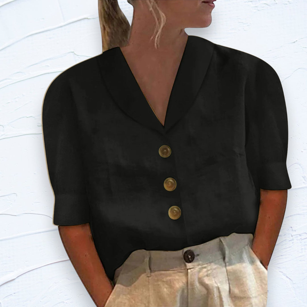 Blusa Retro-Chic con Davanti Annodato